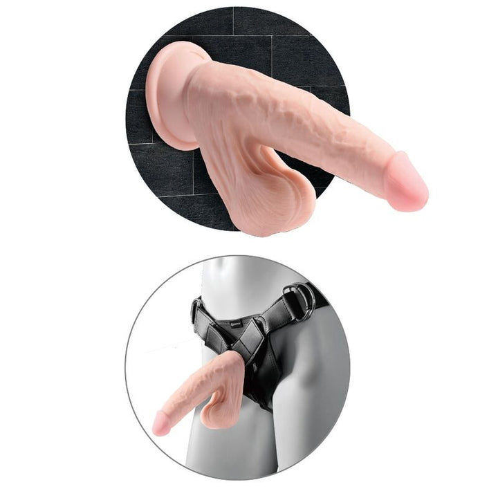 King Cock Plus 3d Dildo Swinging Balls 20.3 CM — Skin / TPE