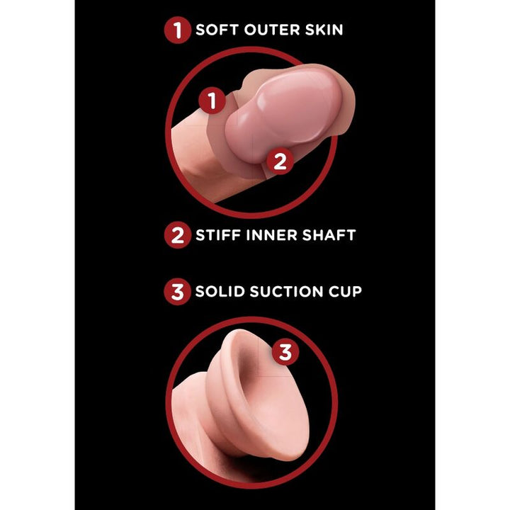 King Cock Plus 3d Dildo Swinging Balls 12.7 CM — Skin / TPE