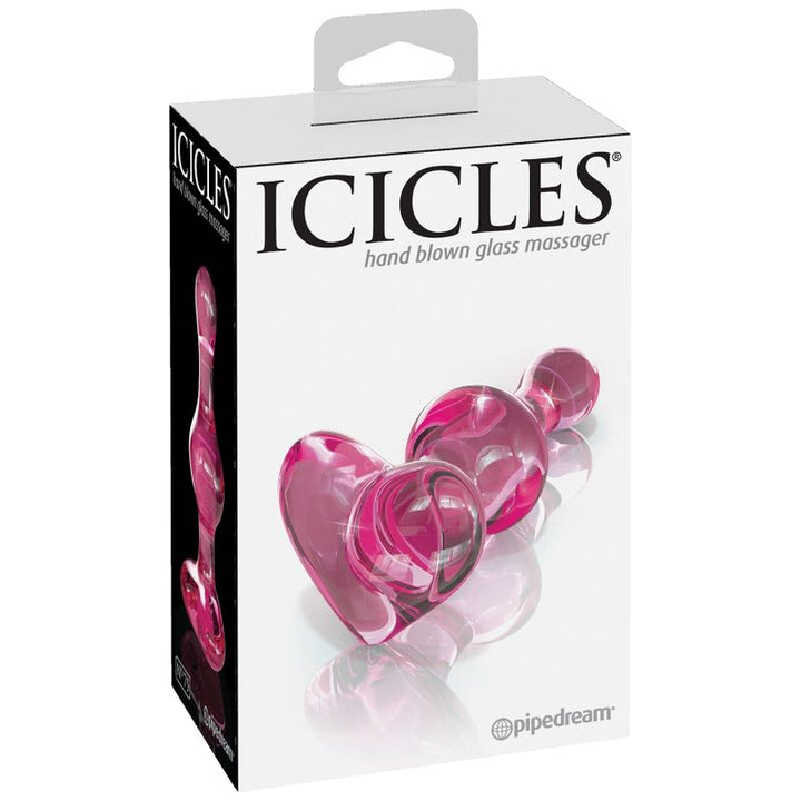 Icicles N. 75 Glass Dildo — Pink/Clear glass