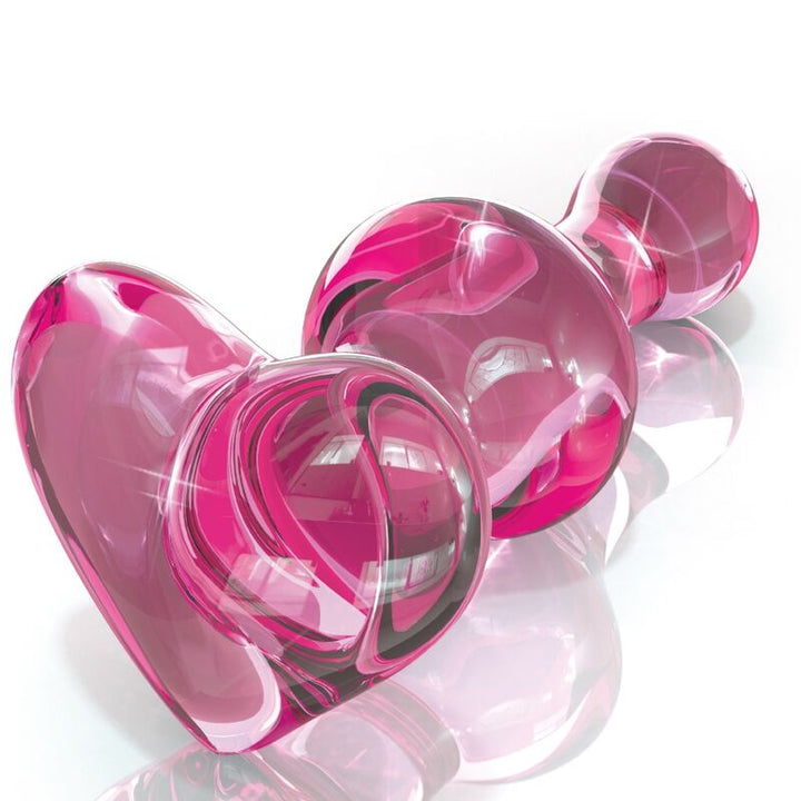 Icicles N. 75 Glass Dildo — Pink/Clear glass