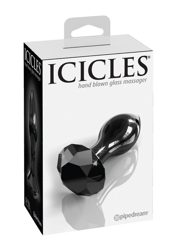 Icicles N. 78 Glass Anal Plug — black glass