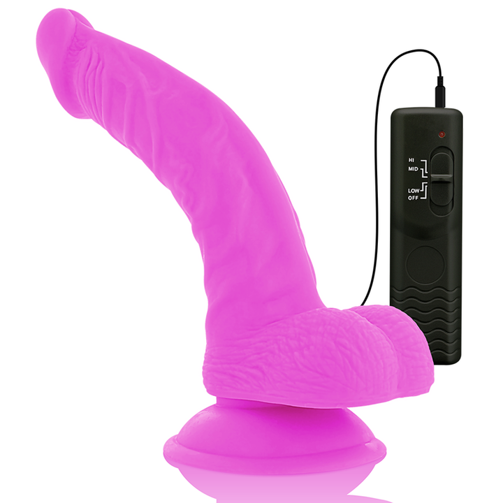 Diversia Flexible Vibrating Dildo Purple 21.5 CM -O- 4.5 CM — Purple/TPE
