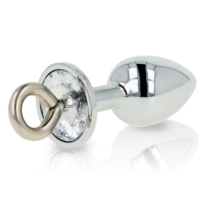 Ohmama Fetish Metal Butt Plug With Ring — Silver