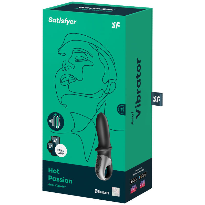 Satisfyer Hot - Passion Anal Vibrator App Black — Black silicone
