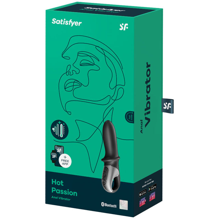Satisfyer Hot - Passion Anal Vibrator App Black — Black silicone