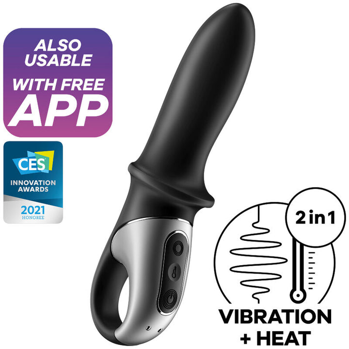 Satisfyer Hot - Passion Anal Vibrator App Black — Black silicone