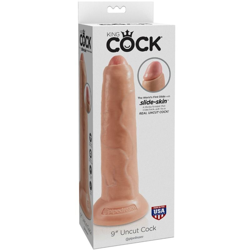 King Cock Realistic Dildo Uncut Flesh 23 CM — Skin