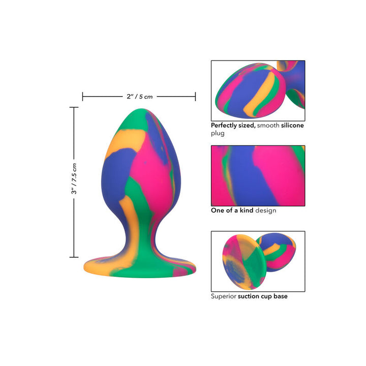 Cheeky Medium Tie-Dye Plug Anal — Multicolor