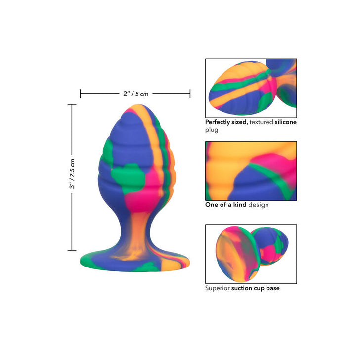 Cheeky Medium Swirl Anal Plug — Multicolor