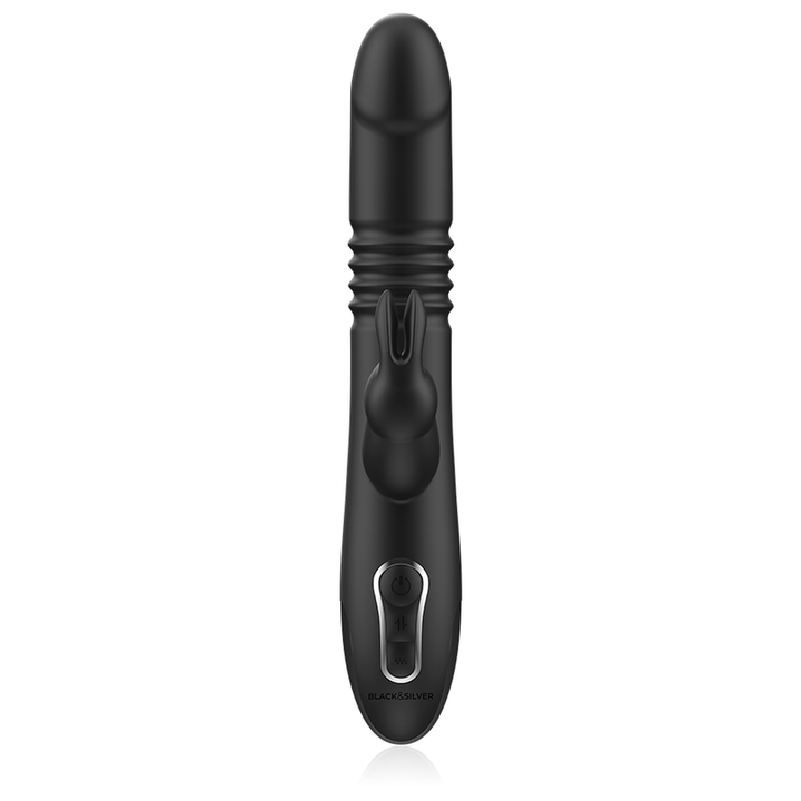 BLACK&amp;SILVER - KENJI UP &amp; DOWN RABBIT VIBRATOR + WATCHME REMOTE CONTROL