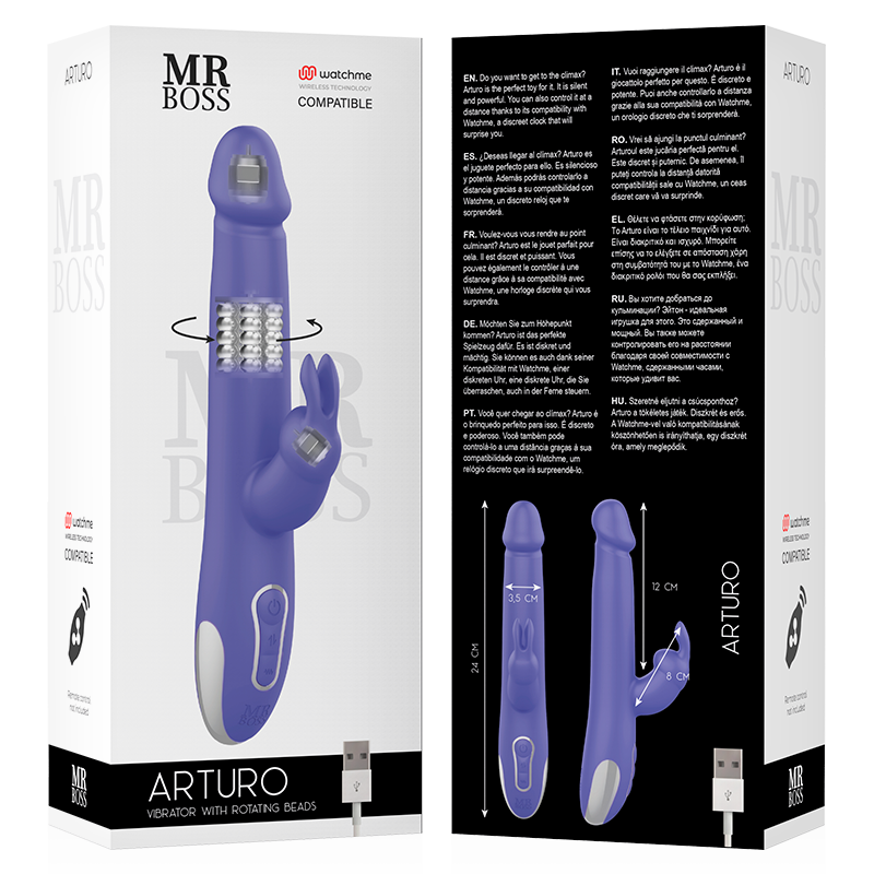 MR BOSS - ARTURO VIBRATOR &amp; ROTATOR + WATCHME REMOTE CONTROL