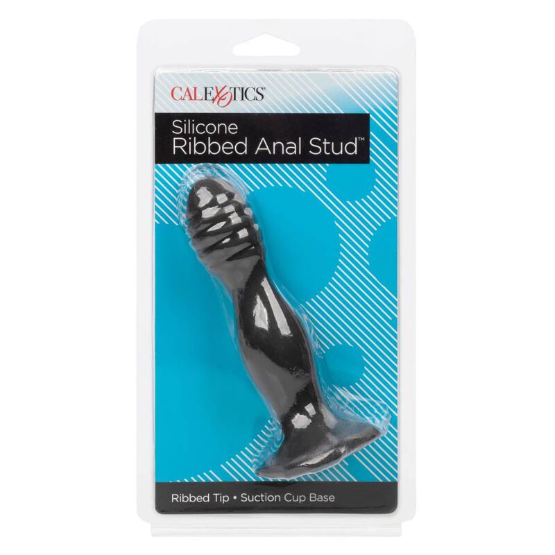 Ribbed Anal Stud — Black
