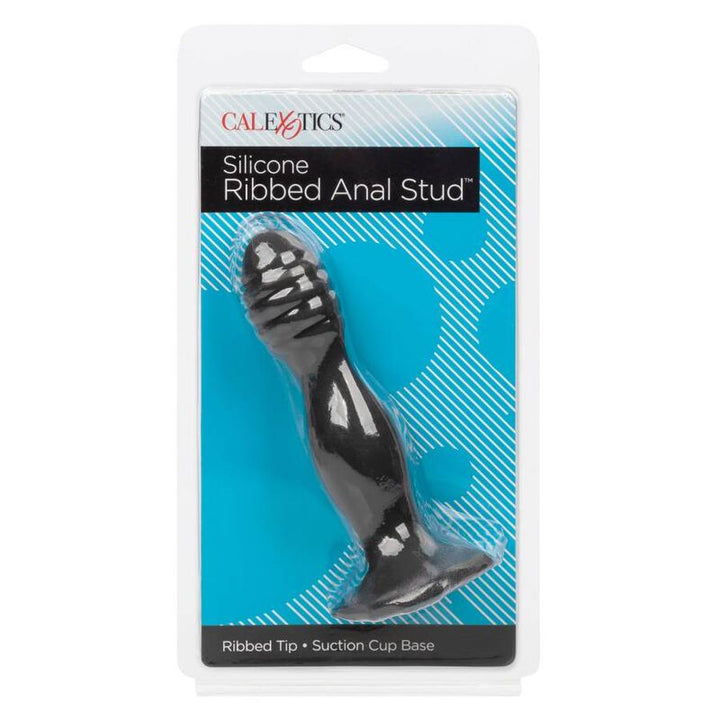 Ribbed Anal Stud — Black