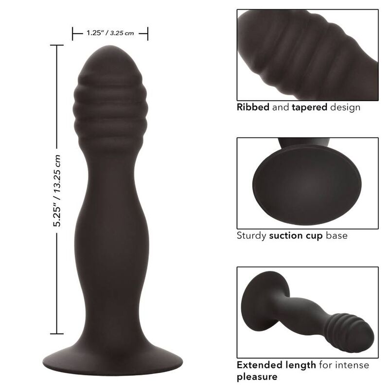 Ribbed Anal Stud — Black