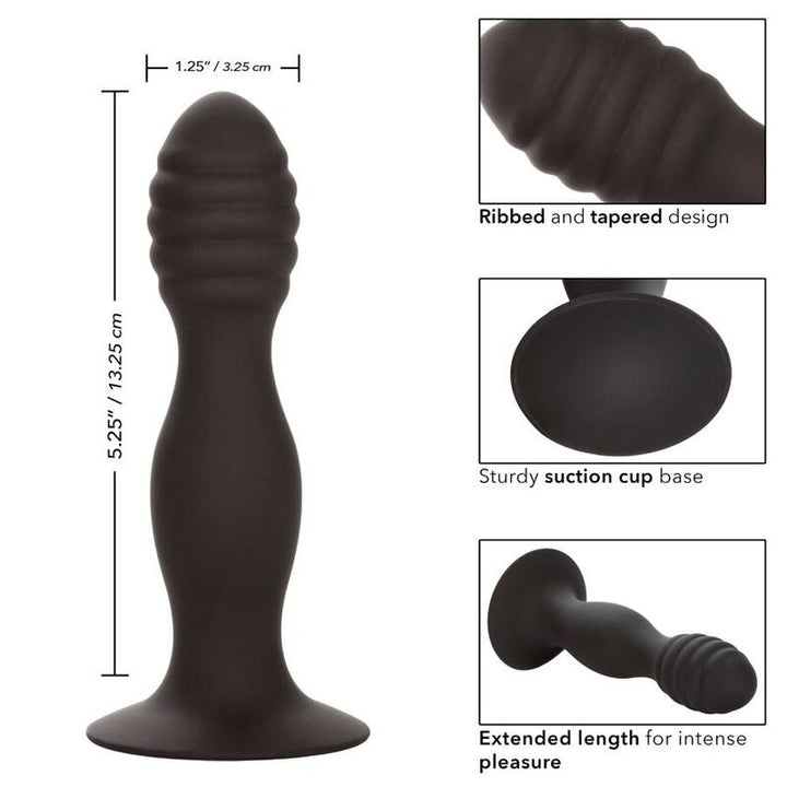 Ribbed Anal Stud — Black