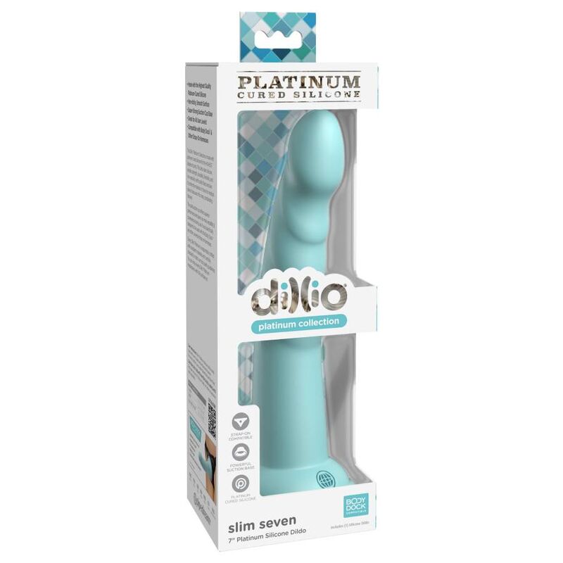 Dillio Slim Seven 17,78 CM Green — Green silicone