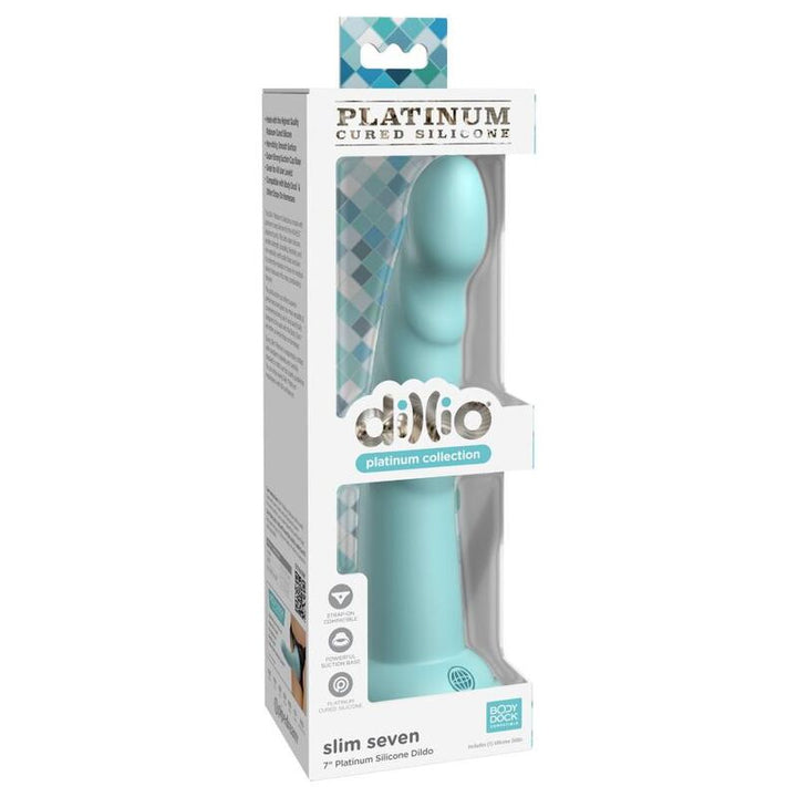 Dillio Slim Seven 17,78 CM Green — Green silicone