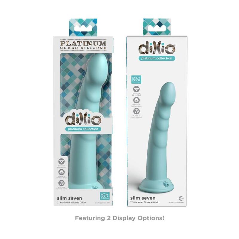Dillio Slim Seven 17,78 CM Green — Green silicone