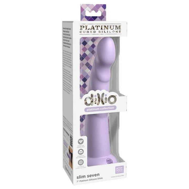 Dillio Slim Seven 17,78 CM Violet — Purple silicone
