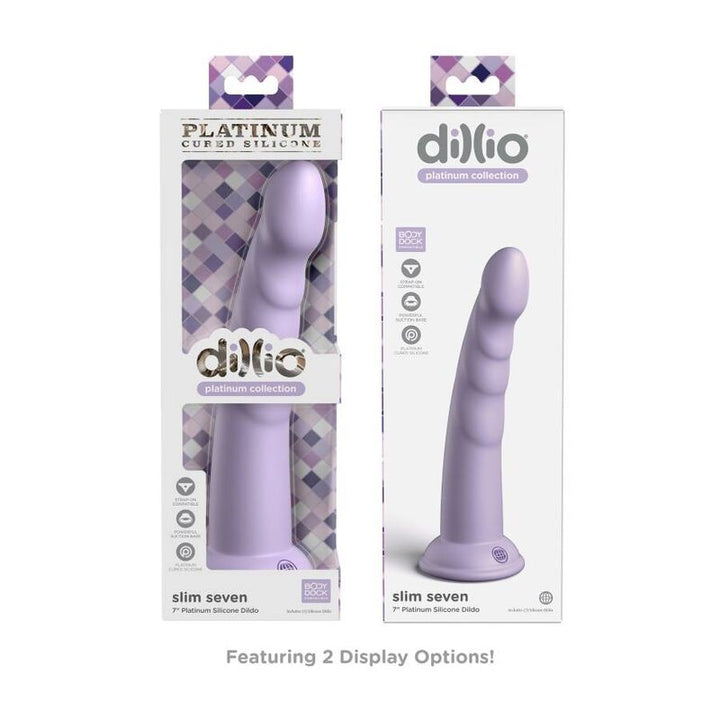 Dillio Slim Seven 17,78 CM Violet — Purple silicone