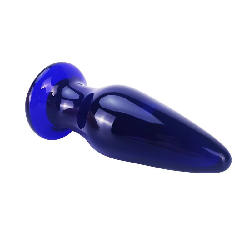 Toyjoy The Shining Vibrating Glas Buttplug — Blue glass
