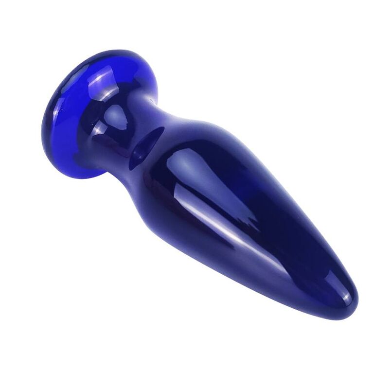 Toyjoy The Shining Vibrating Glas Buttplug — Blue glass