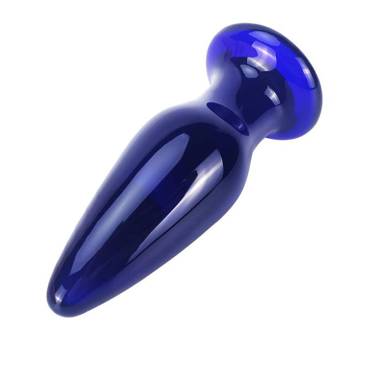 Toyjoy The Shining Vibrating Glas Buttplug — Blue glass