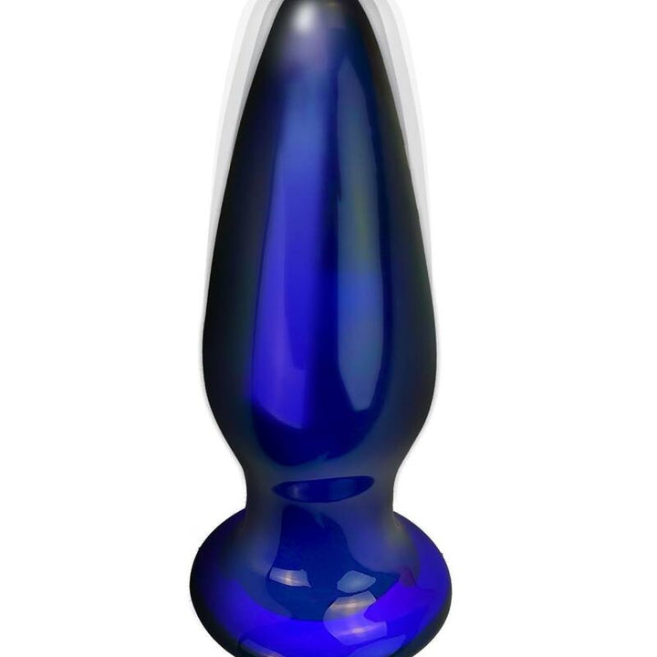 Toyjoy The Shining Vibrating Glas Buttplug — Blue glass
