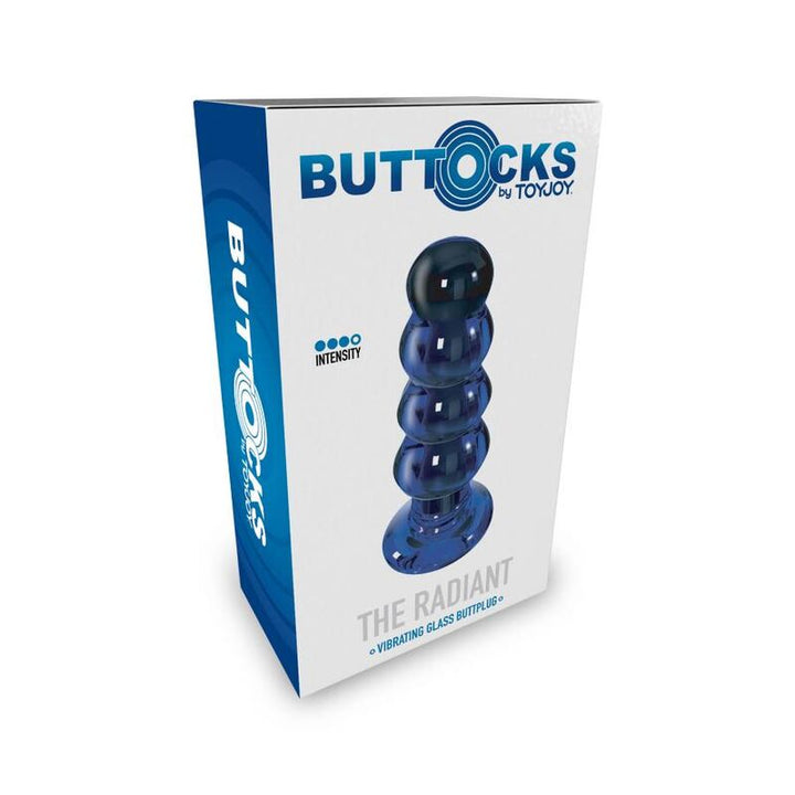 Toyjoy Buttocks The Radiant Glass Buttplug — Blue glass