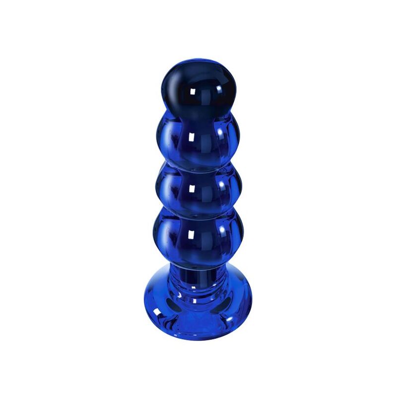 Toyjoy Buttocks The Radiant Glass Buttplug — Blue glass