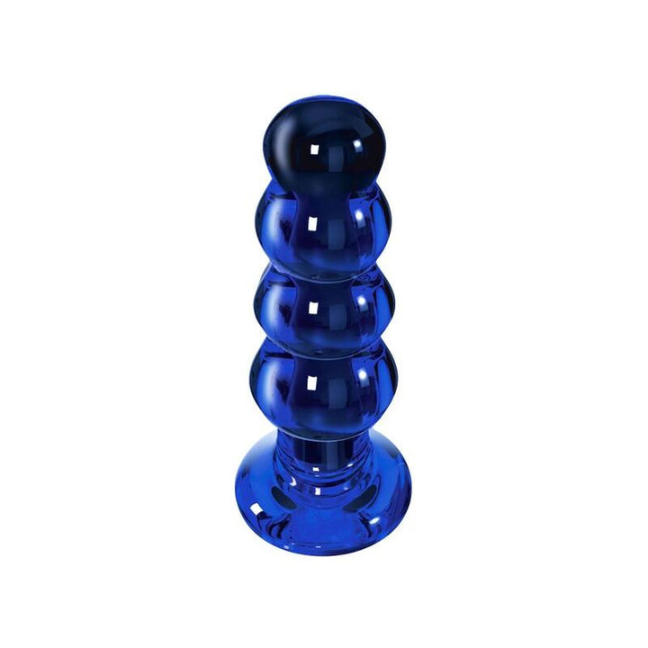 Toyjoy Buttocks The Radiant Glass Buttplug — Blue glass