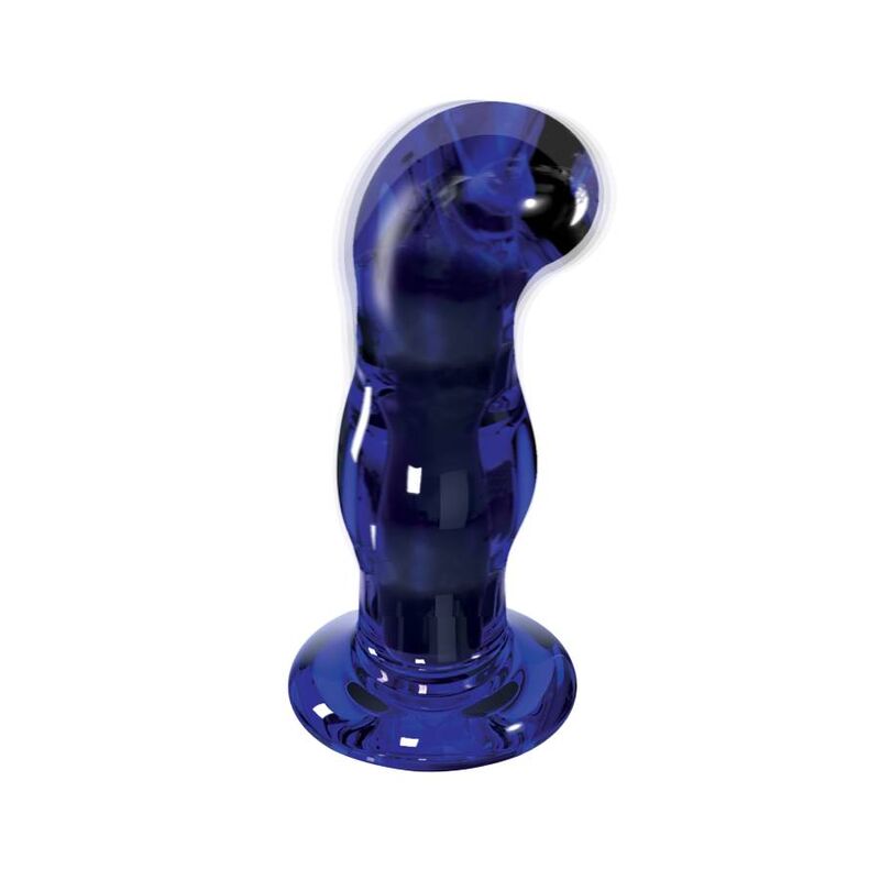 Toyjoy The Gleaming Vibrating Glas Buttplug — Blue glass