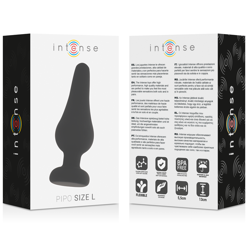 Intense Anal Plug Pipo L Black Silicone 13 CM — Black