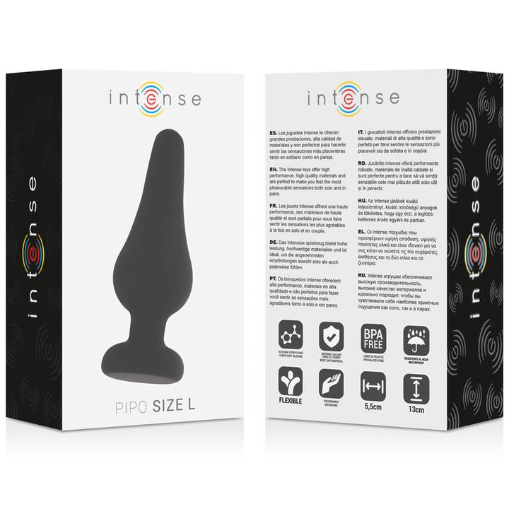 Intense Anal Plug Pipo L Black Silicone 13 CM — Black