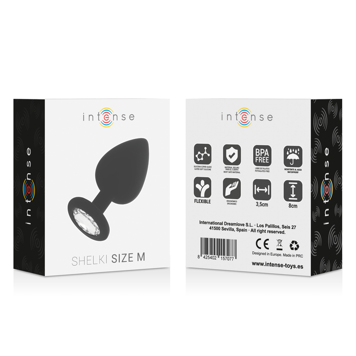 Intense Shelki M Anal Plug — Black silicone