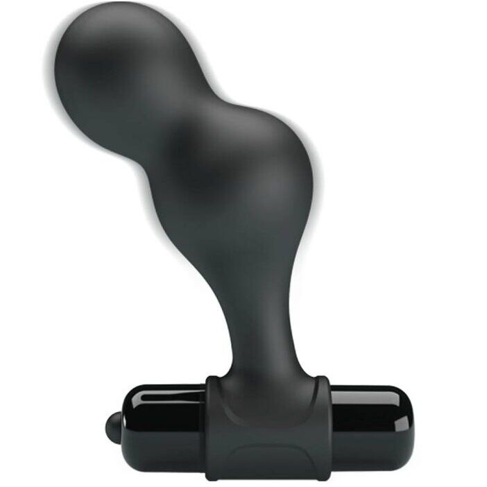 Mr Play Black Silicone Vibrator Anal Plug — black silicone