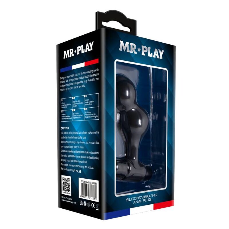 Mr Play Black Silicone Vibrator Anal Plug — black silicone