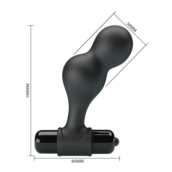 Mr Play Black Silicone Vibrator Anal Plug — black silicone