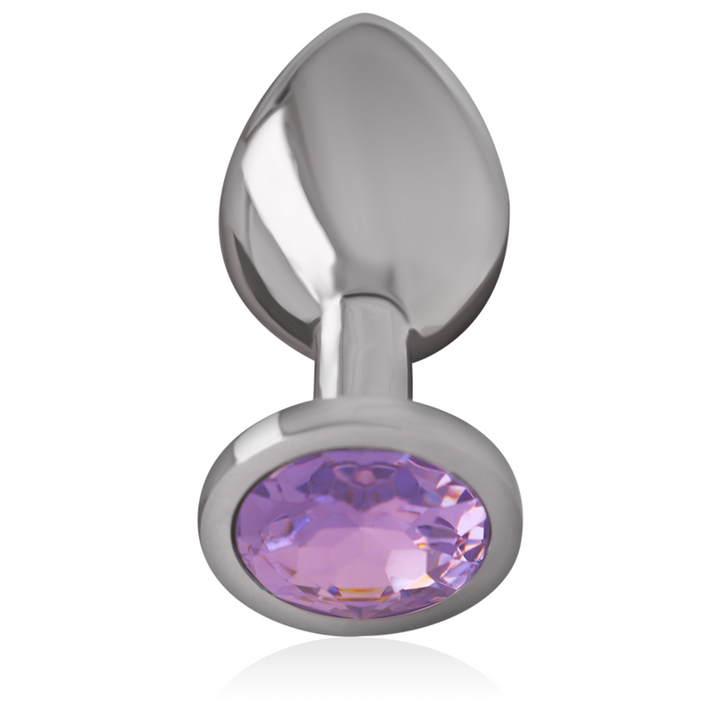 Intense Aluminum Metal Anal Plug With Violet Crystal — Purple metal