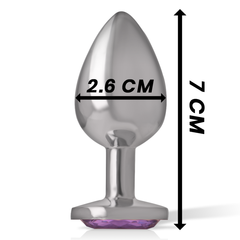 Intense Aluminum Metal Anal Plug With Violet Crystal — Purple metal