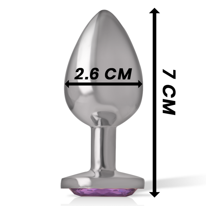 Intense Aluminum Metal Anal Plug With Violet Crystal — Purple metal