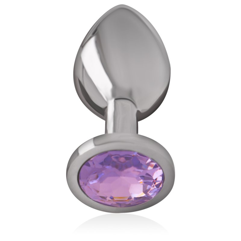 Intense Aluminum Metal Anal Plug With Violet Crystal — Purple metal