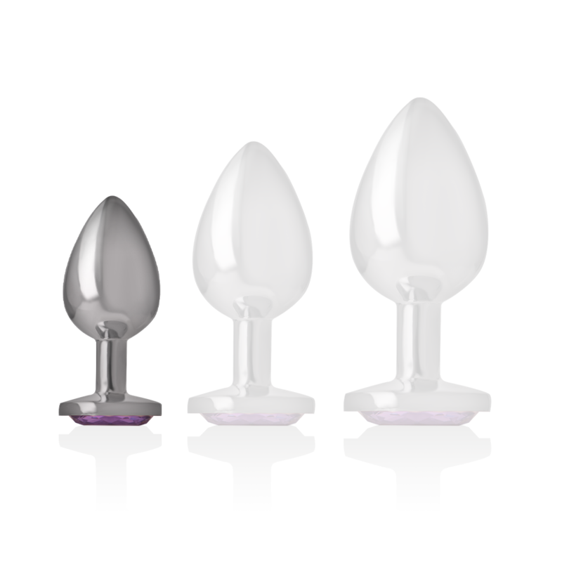 Intense Aluminum Metal Anal Plug With Violet Crystal — Purple metal