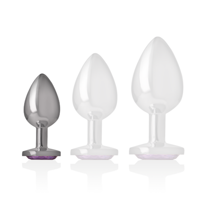 Intense Aluminum Metal Anal Plug With Violet Crystal — Purple metal