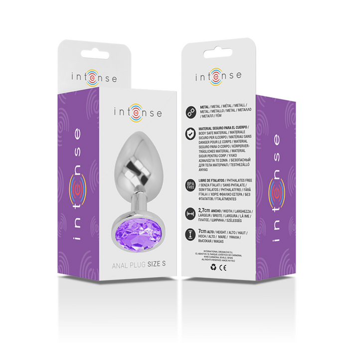 Intense Aluminum Metal Anal Plug With Violet Crystal — Purple metal