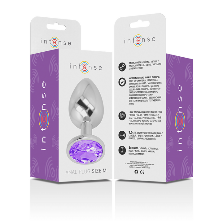 Intense Aluminum Metal Anal Plug With Violet Crystal — Purple metal