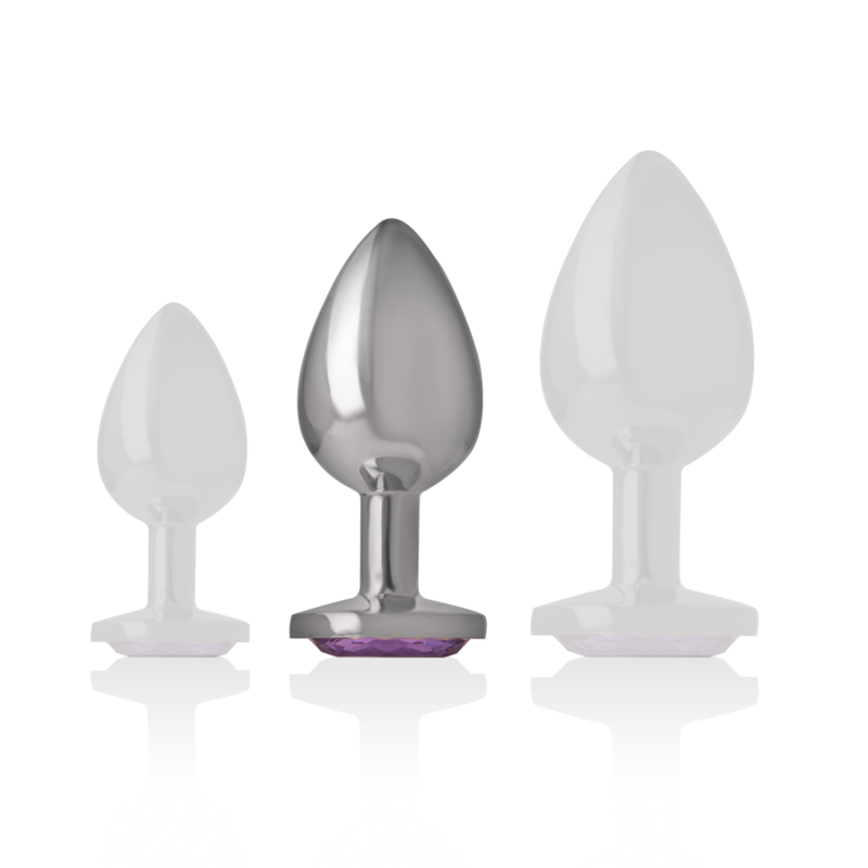Intense Aluminum Metal Anal Plug With Violet Crystal — Purple metal
