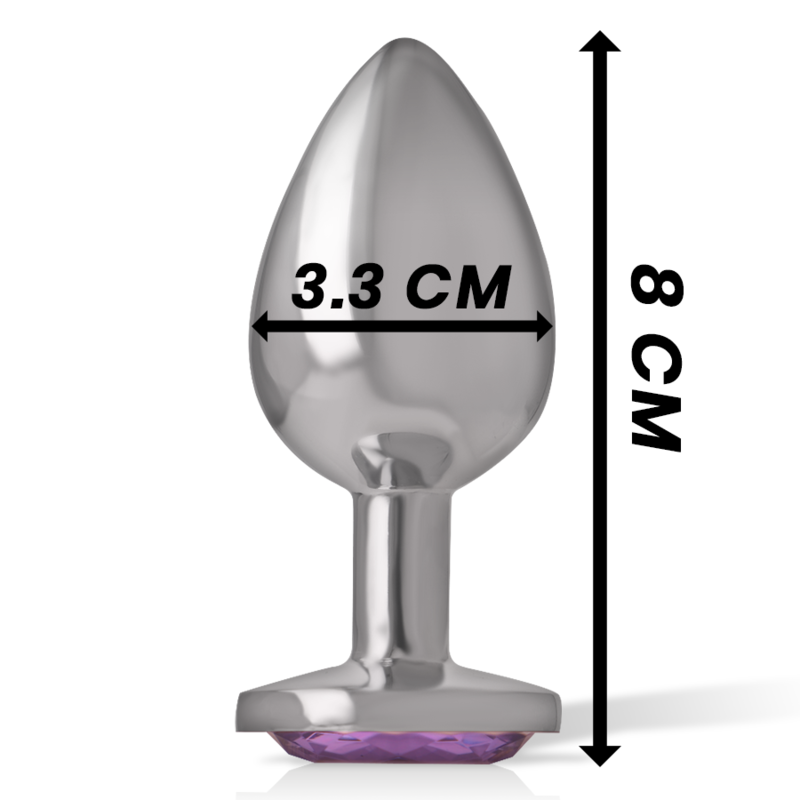 Intense Aluminum Metal Anal Plug With Violet Crystal — Purple metal