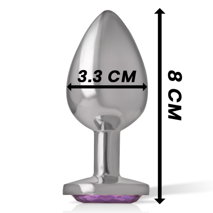 Intense Aluminum Metal Anal Plug With Violet Crystal — Purple metal