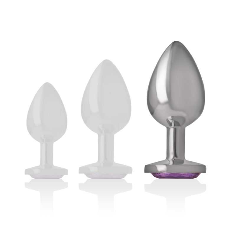 Intense Aluminum Metal Anal Plug With Violet Crystal — Purple metal